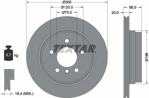 Textar 92154903 - Stabdžių diskas onlydrive.pro