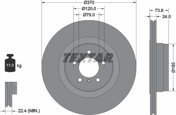 Textar 92155203 - Stabdžių diskas onlydrive.pro