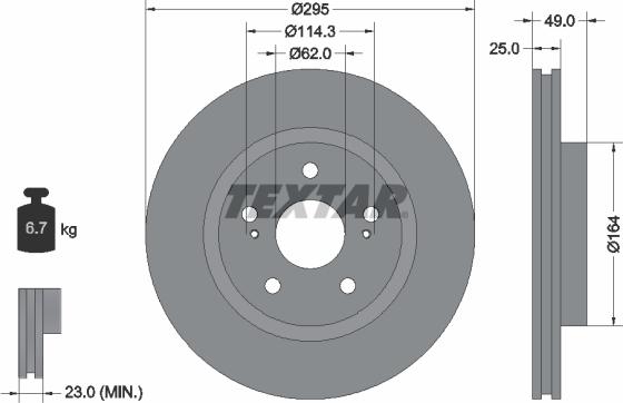 Textar 92156503 - Brake Disc onlydrive.pro