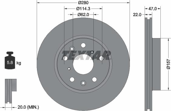 Textar 92156600 - Brake Disc onlydrive.pro