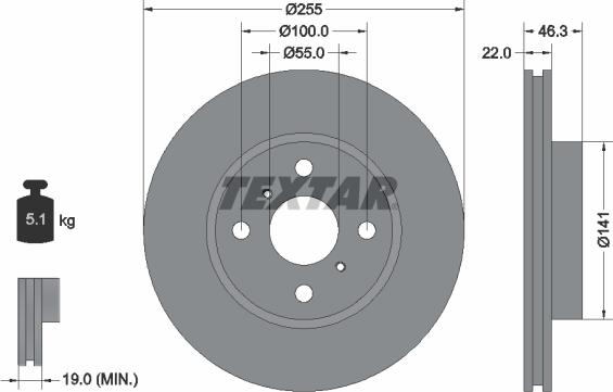 Textar 92156100 - Brake Disc onlydrive.pro