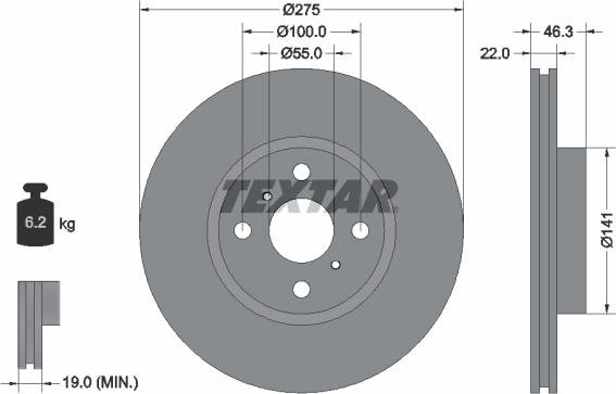 Textar 92156200 - Brake Disc onlydrive.pro