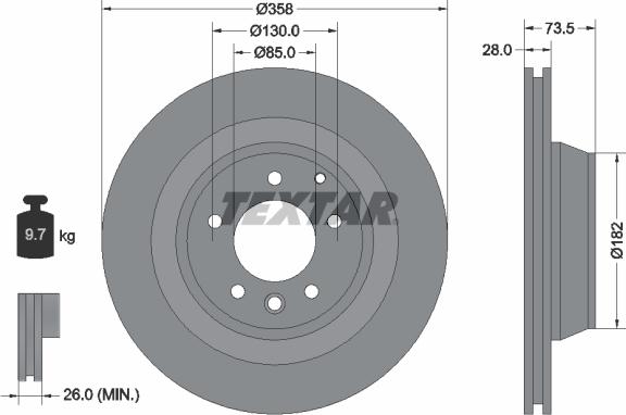 Textar 92151403 - Brake Disc onlydrive.pro