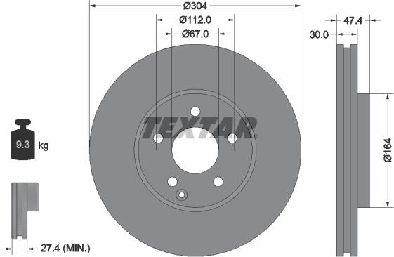 Textar 92152105 - Brake Disc onlydrive.pro
