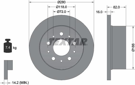 Textar 92157403 - Brake Disc onlydrive.pro