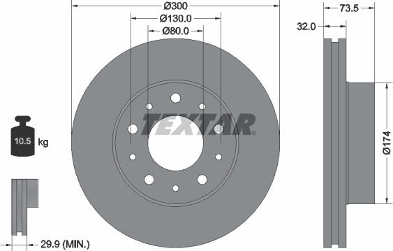 Textar 92157303 - Brake Disc onlydrive.pro