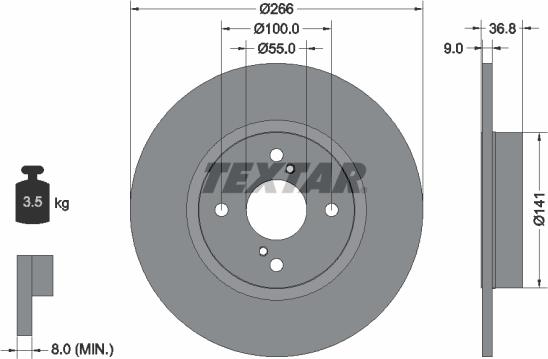 Textar 92169203 - Brake Disc onlydrive.pro
