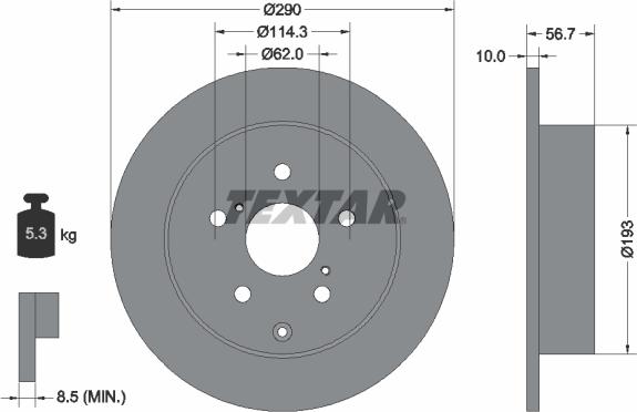Textar 92164803 - Brake Disc onlydrive.pro