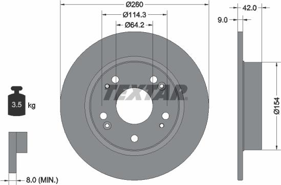 Textar 92164303 - Тормозной диск onlydrive.pro