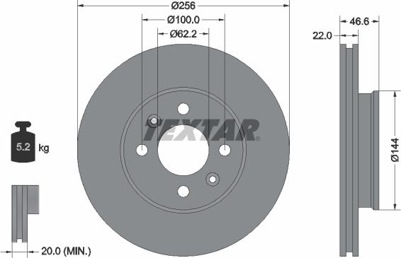 Textar 92164703 - Brake Disc onlydrive.pro