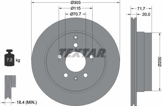 Textar 92165503 - Brake Disc onlydrive.pro