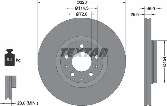Textar 92166300 - Brake Disc onlydrive.pro