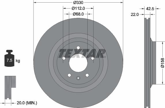 Textar 92160403 - Brake Disc onlydrive.pro