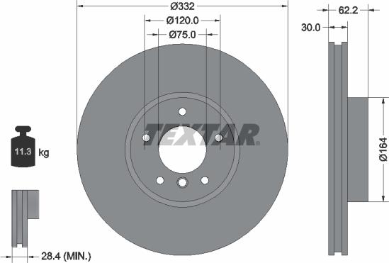 Textar 92160805 - Brake Disc onlydrive.pro