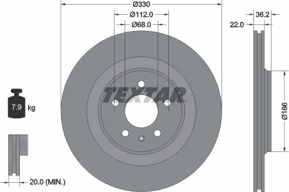 Textar 92160303 - Brake Disc onlydrive.pro