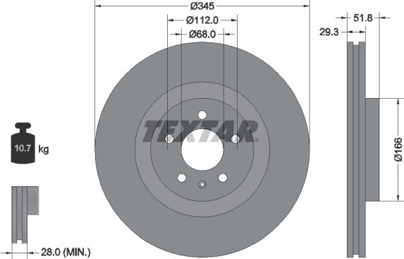 Textar 92160205 - Brake Disc onlydrive.pro