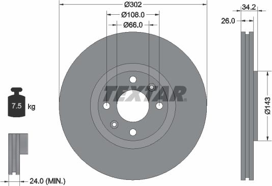 Textar 92168503 - Тормозной диск onlydrive.pro