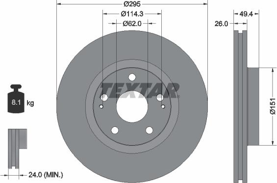 Textar 92168003 - Brake Disc onlydrive.pro