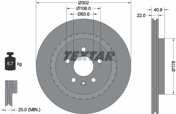 Textar 92168305 - Brake Disc onlydrive.pro