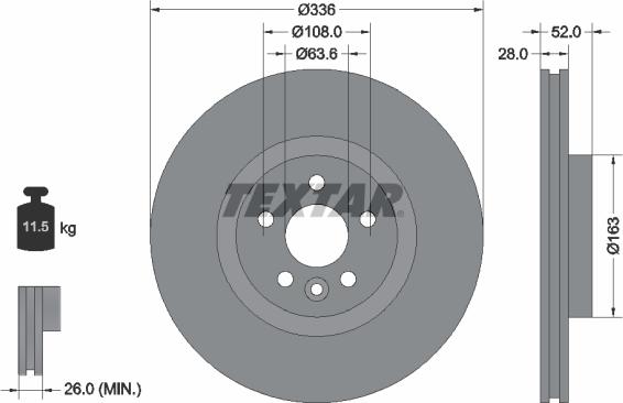 Textar 92168203 - Stabdžių diskas onlydrive.pro