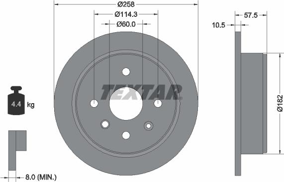 Textar 92163003 - Brake Disc onlydrive.pro