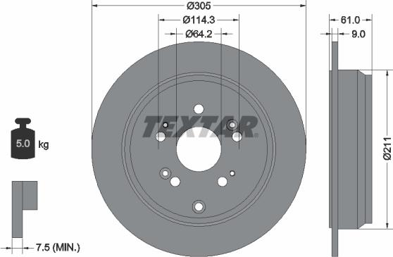 Textar 92162503 - Piduriketas onlydrive.pro