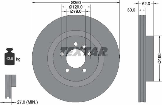 Textar 92162003 - Brake Disc onlydrive.pro