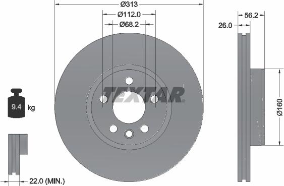 Textar 92109905 - Brake Disc onlydrive.pro