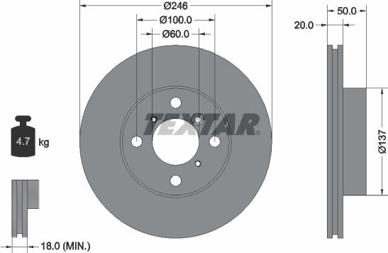 Textar 92104500 - Brake Disc onlydrive.pro