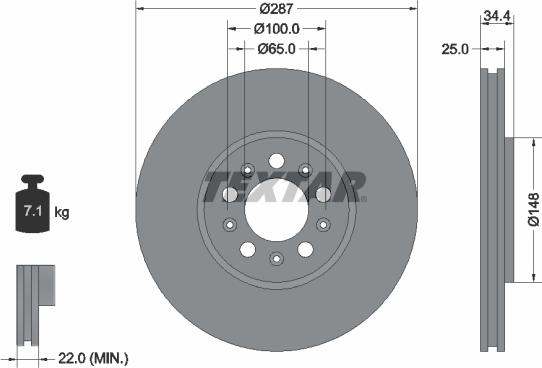 Textar 92106603 - Brake Disc onlydrive.pro