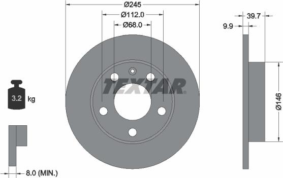 Textar 92106203 - Brake Disc onlydrive.pro