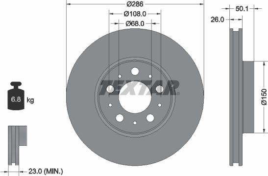 Textar 92100503 - Тормозной диск onlydrive.pro