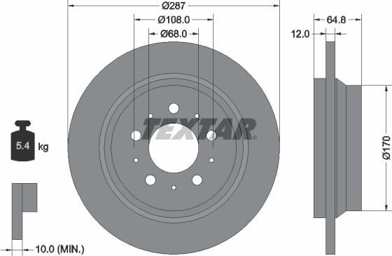 Textar 92100703 - Brake Disc onlydrive.pro