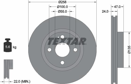 Textar 92103100 - Brake Disc onlydrive.pro