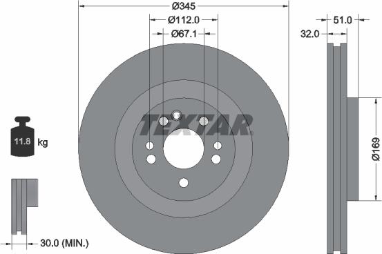 Textar 92103205 - Brake Disc onlydrive.pro