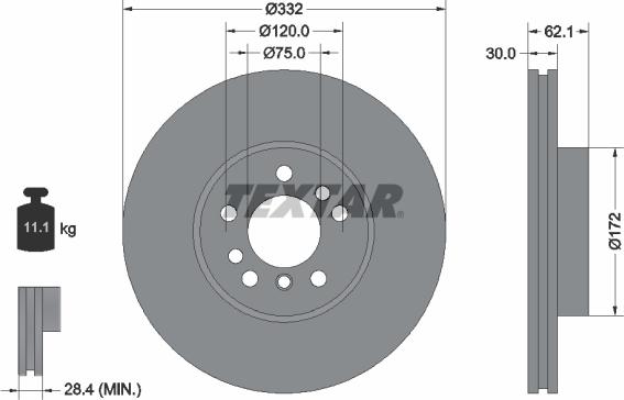 Textar 92107205 - Brake Disc onlydrive.pro