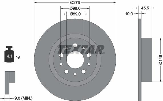 Textar 92114703 - Brake Disc onlydrive.pro