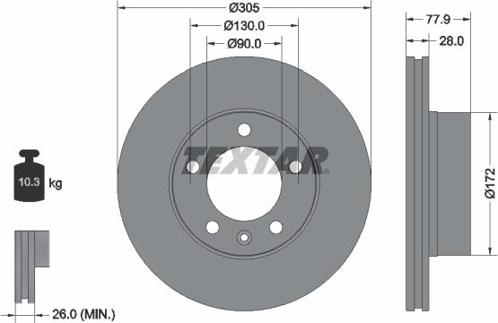 Textar 92115903 - Bremžu diski onlydrive.pro