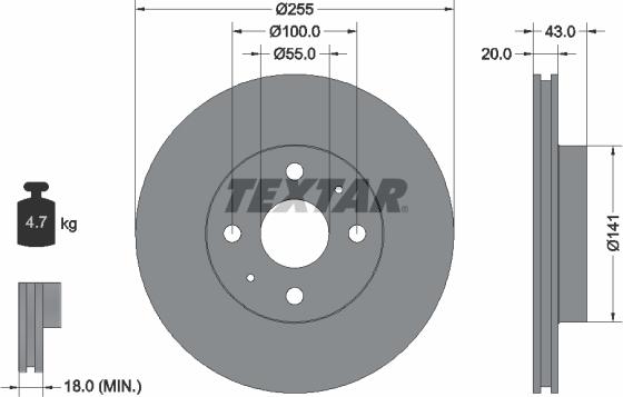 Textar 92115603 - Brake Disc onlydrive.pro