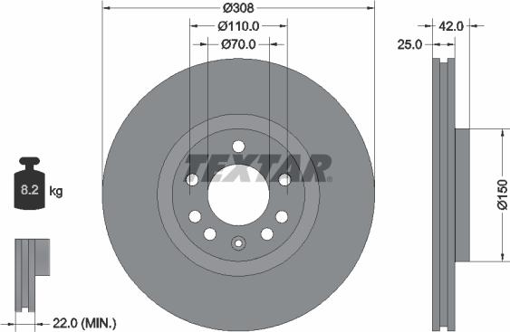 Textar 92110903 - Тормозной диск onlydrive.pro