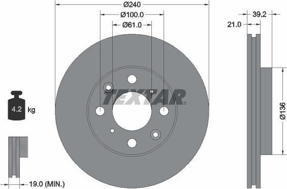 Textar 92110300 - Brake Disc onlydrive.pro