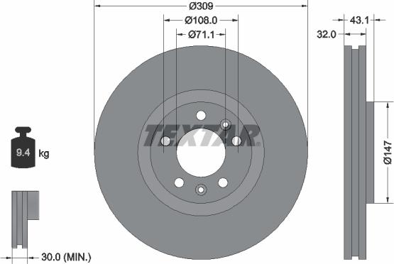 Textar 92111900 - Brake Disc onlydrive.pro