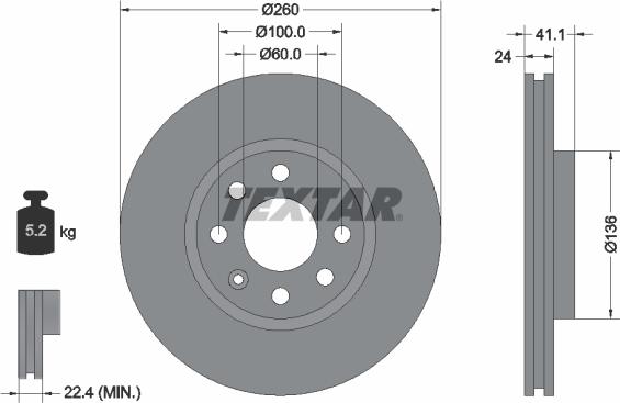 Textar 92111103 - Brake Disc onlydrive.pro