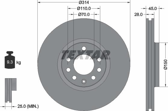 Textar 92118803 - Brake Disc onlydrive.pro