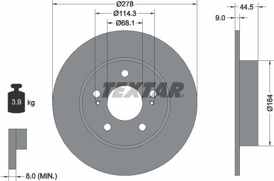 Textar 92113100 - Brake Disc onlydrive.pro