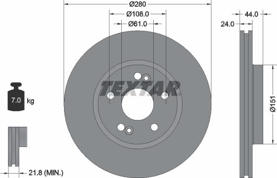 Textar 92113803 - Bremžu diski onlydrive.pro