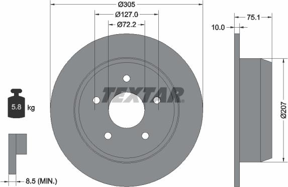 Textar 92113700 - Brake Disc onlydrive.pro