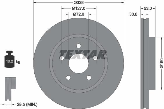 Textar 92184503 - Brake Disc onlydrive.pro