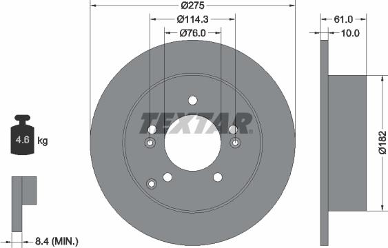 Textar 92185803 - Brake Disc onlydrive.pro