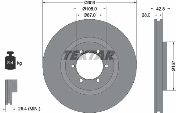 Textar 92180003 - Stabdžių diskas onlydrive.pro